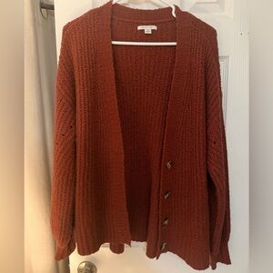 American Eagle Rust Cardigan Sweater
